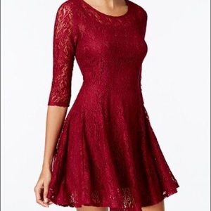Fishbowl Burgundy Long Sleeve Dress